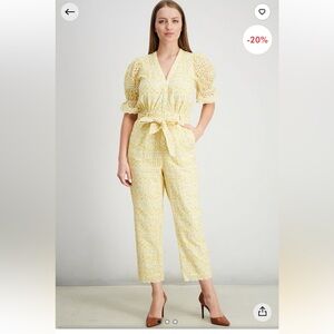 LINI Yellow Puff Sleeve Jumpsuit